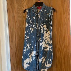 Tie Dye Denim button down shirt